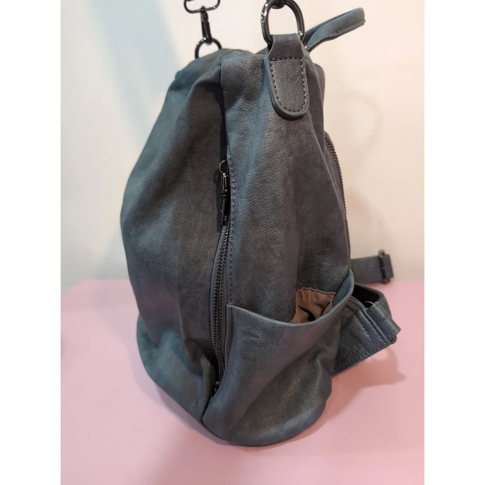 Amelie Galanti Blue Faux Leather‎ Backpack Bag